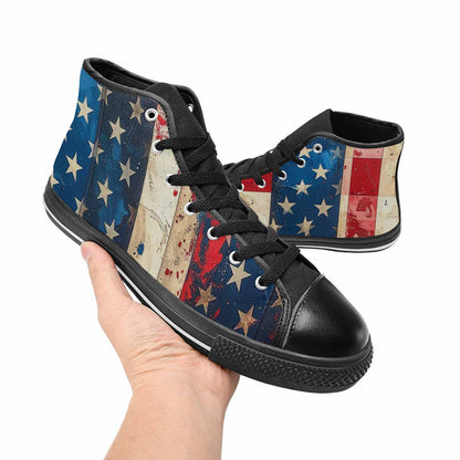 MEN'S American Flag Stars High Top Canvas Surreal Sneakers