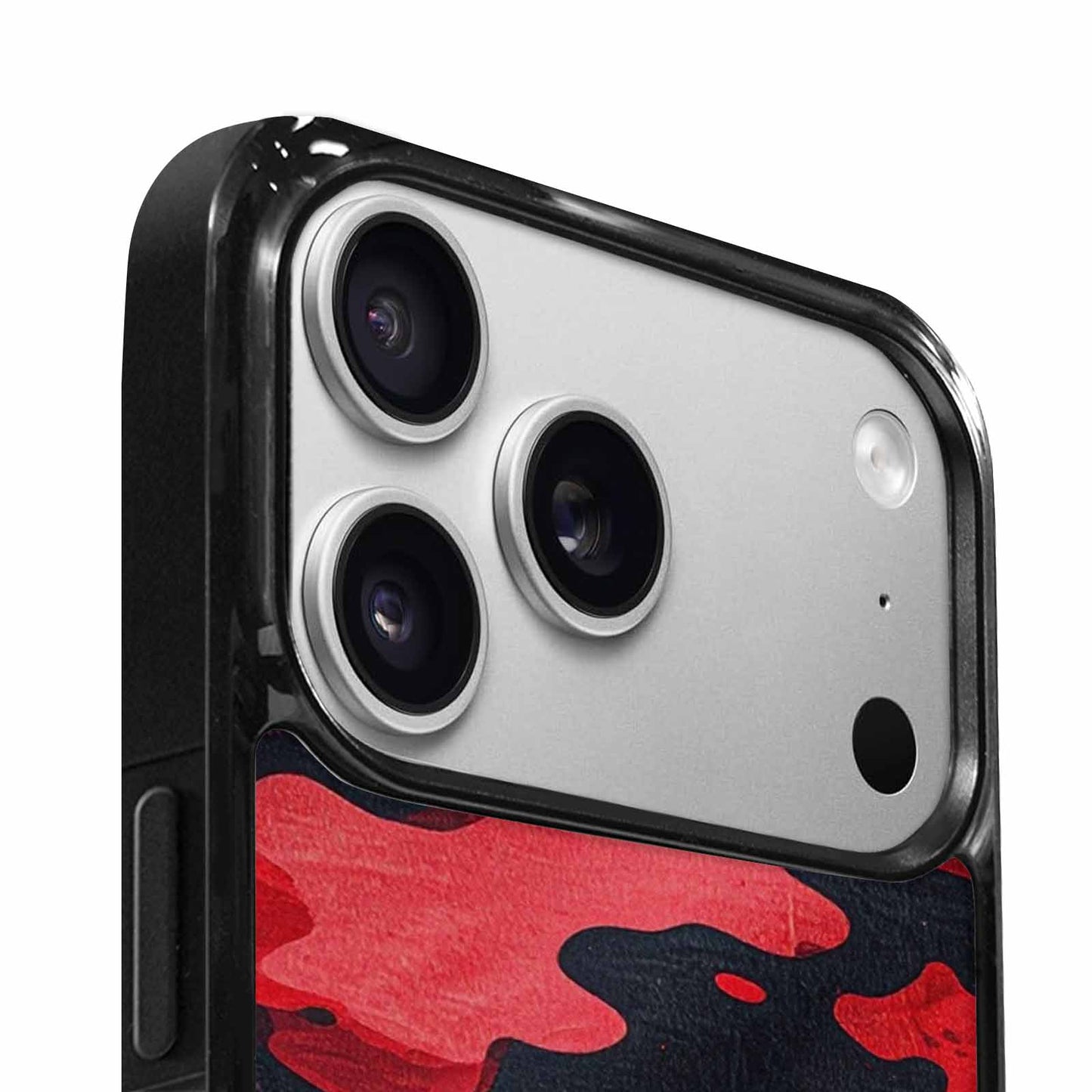 iPhone 17 Pro Case — Tactical Camo Red Black Custom Camo, Personalized Phone Case