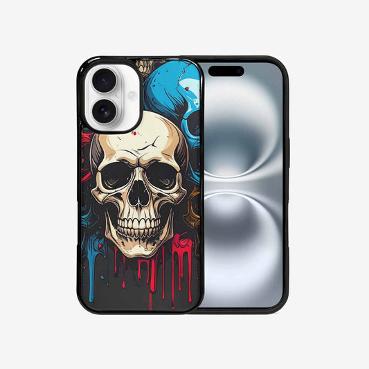 iPhone 16 Case — Dripping Skulls Collage, Original Design Phone Case