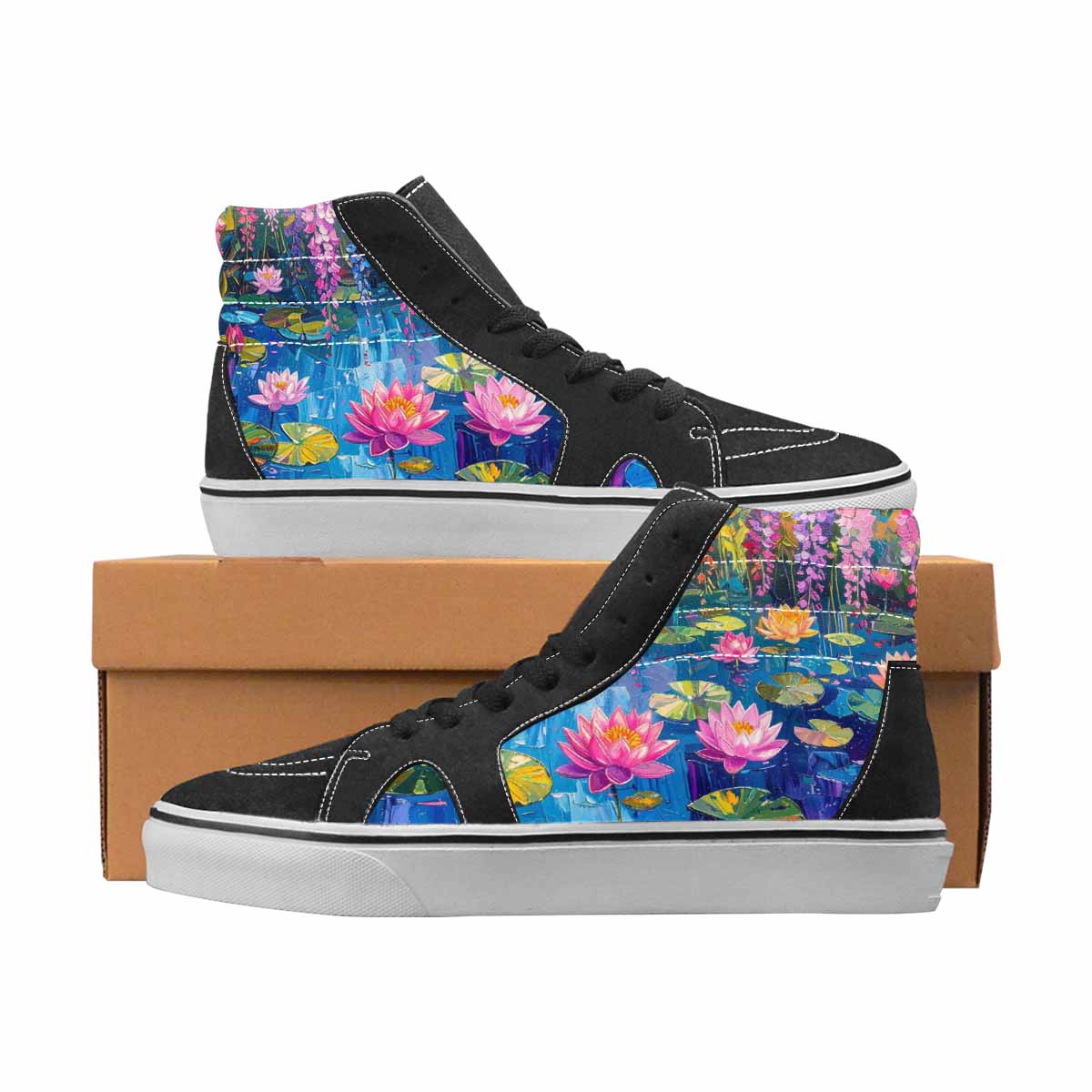 WOMEN'S Monet Full Color High Top Canvas Made To Order Vivid Custom Sneakers
