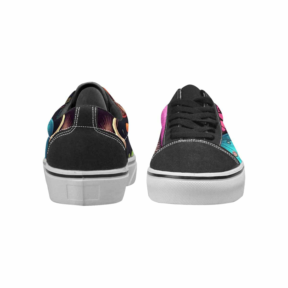 WOMEN'S Mushroom Skull Canvas Lace-Up Wallpaper Art Sneakers