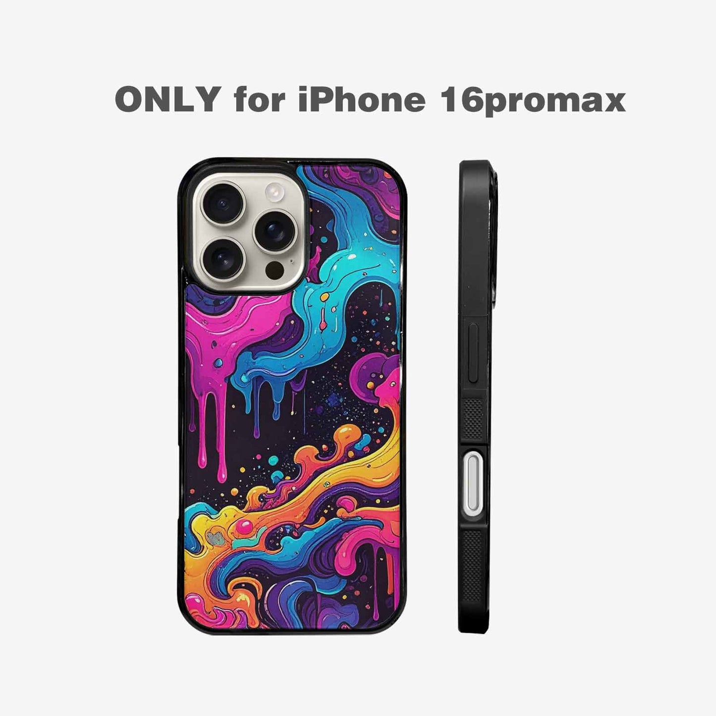 iPhone 16 Pro Max Case — Neon Drip Galaxy Custom, Custom Phone Case