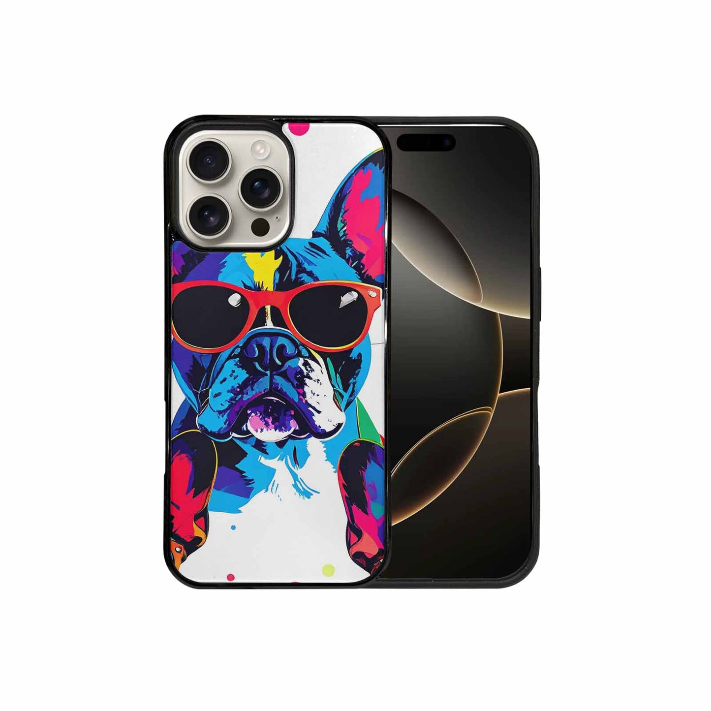 iPhone 16 Pro Max Case — French Bulldog Pop Art Pattern, Custom Print Case Cover
