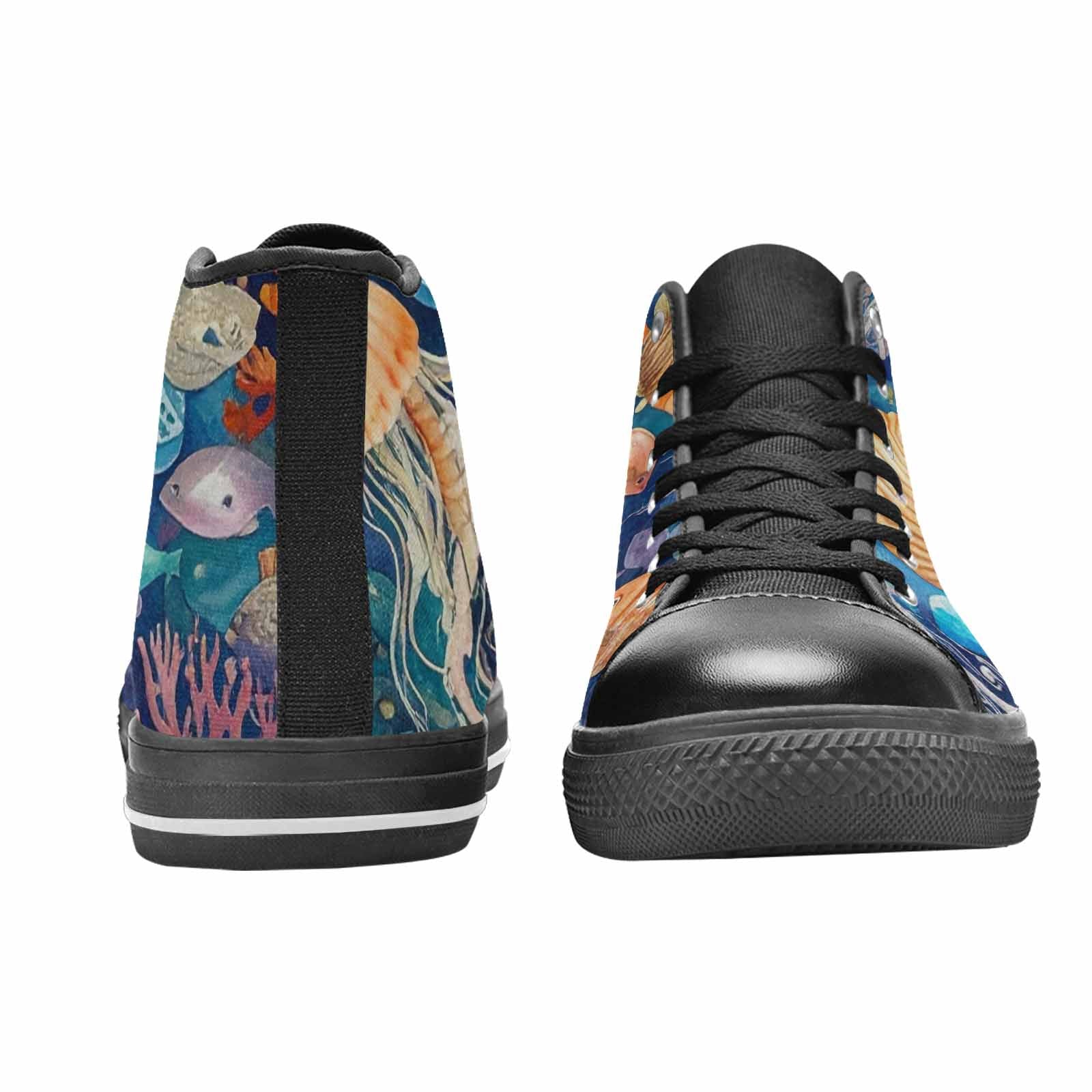 MEN'S Fish Scale Coral High Top Canvas Wallpaper Art Sneakers