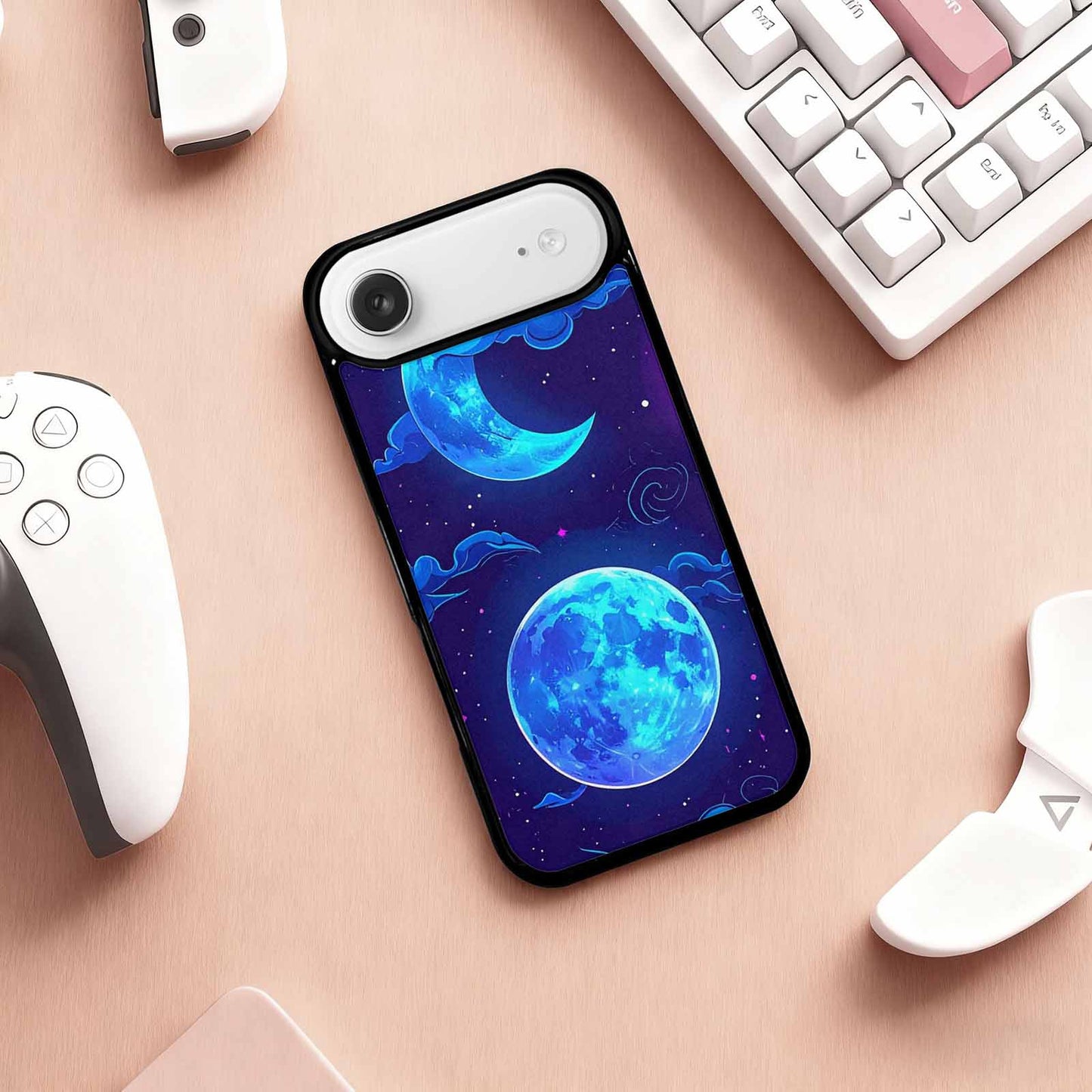 iPhone 17 Air Case — Neon Winter Moon Seamless Cartoon Cute, Custom Made Phone Cover