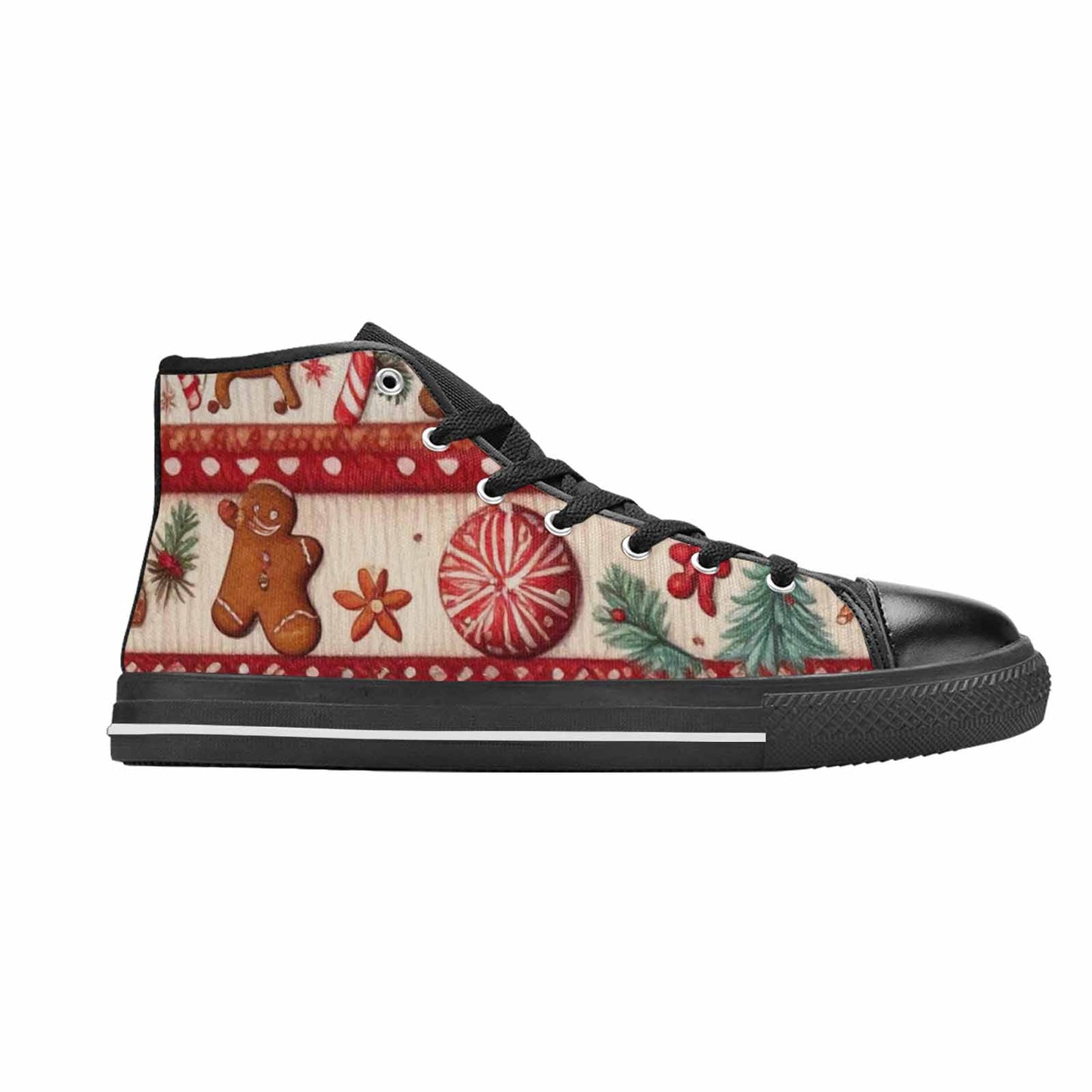 MEN'S Christmas Holly Snowflake High Top Canvas Dark Academia Shoes