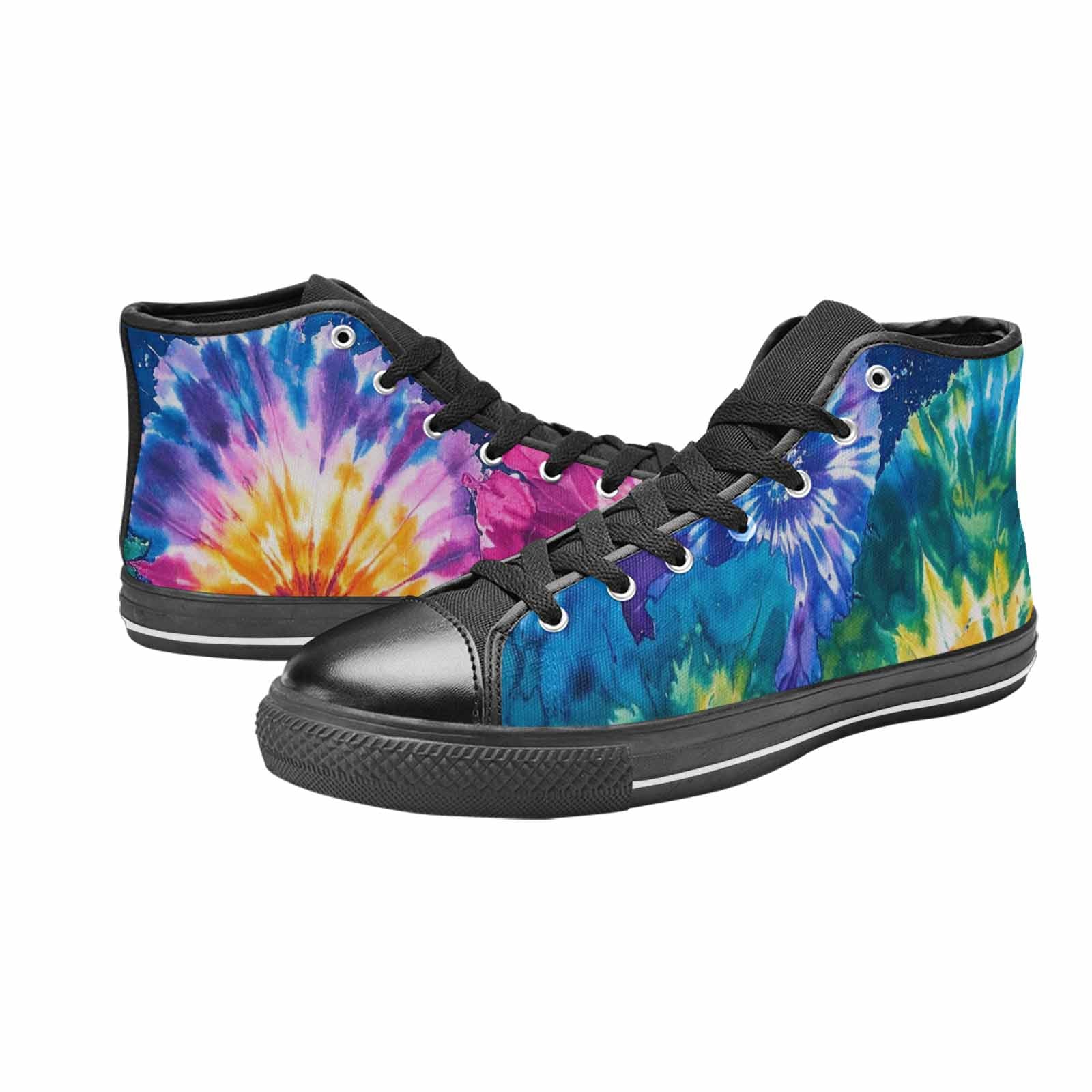 WOMEN'S Tie Dye Mixed Style High Top Canvas Dark Academia Custom Shoes