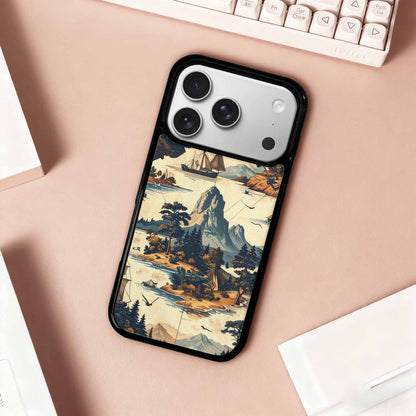 iPhone 17 Pro Case — Vintage Travel Artwork Pattern Retro Vintage, Personalized Phone Case