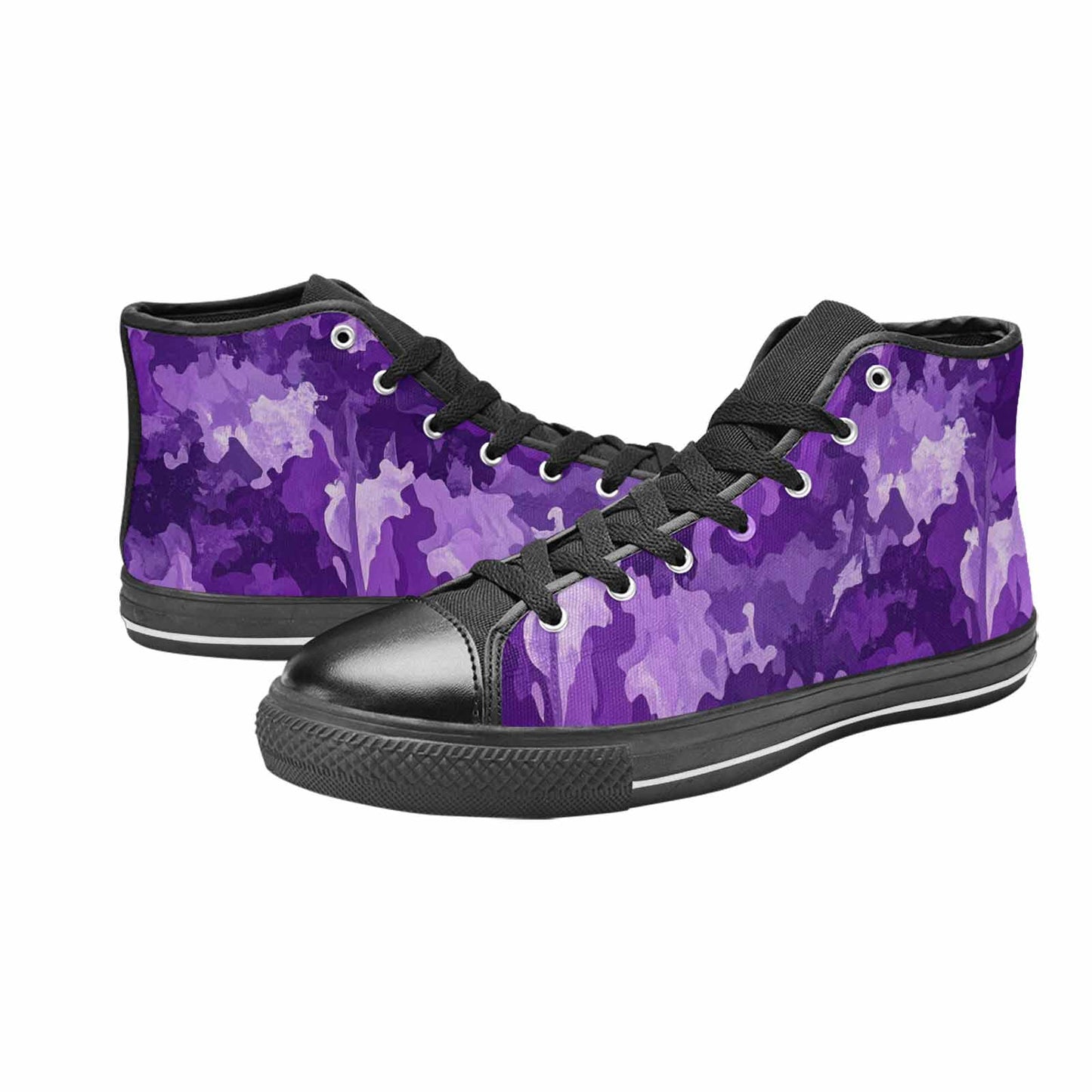 MEN'S Military Camouflage Blotch High Top Canvas Vibrant Chaos Custom Shoes
