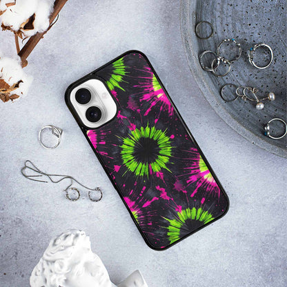 iPhone 16 Plus Case — Acid Wash Tie Dye Neon, Unique Phone Case Design