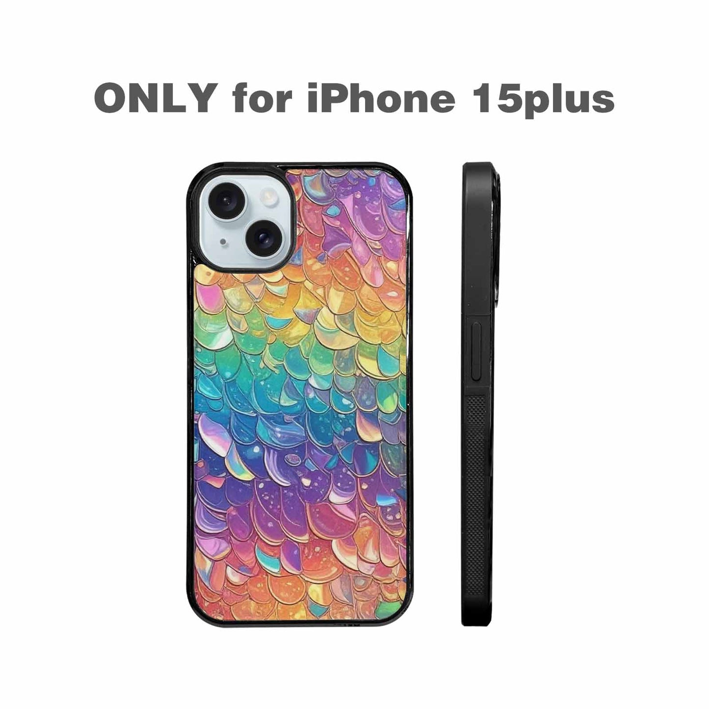 iPhone 15 Plus Case — Holographic Iridescent Shimmer Pattern Hundreds Of, Custom Printed Phone Case