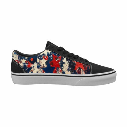 WOMEN'S Patriotic Stars Stripes Lace-Up Canvas Kaleidoscope Sneakers