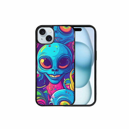 iPhone 15 Plus Case — Alien Ufo Cartoon, Custom Designed Case Cover