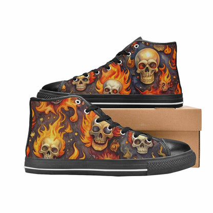 MEN'S Skulls - Flaming High Top Canvas Y2K Sneakers