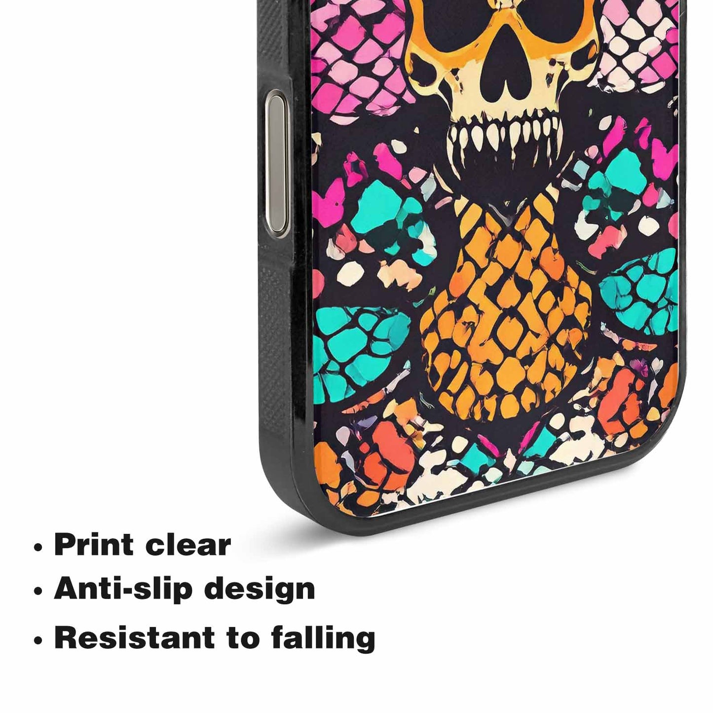 iPhone 15 Pro Max Case — Snake Print Skull, Custom Designed Case Cover