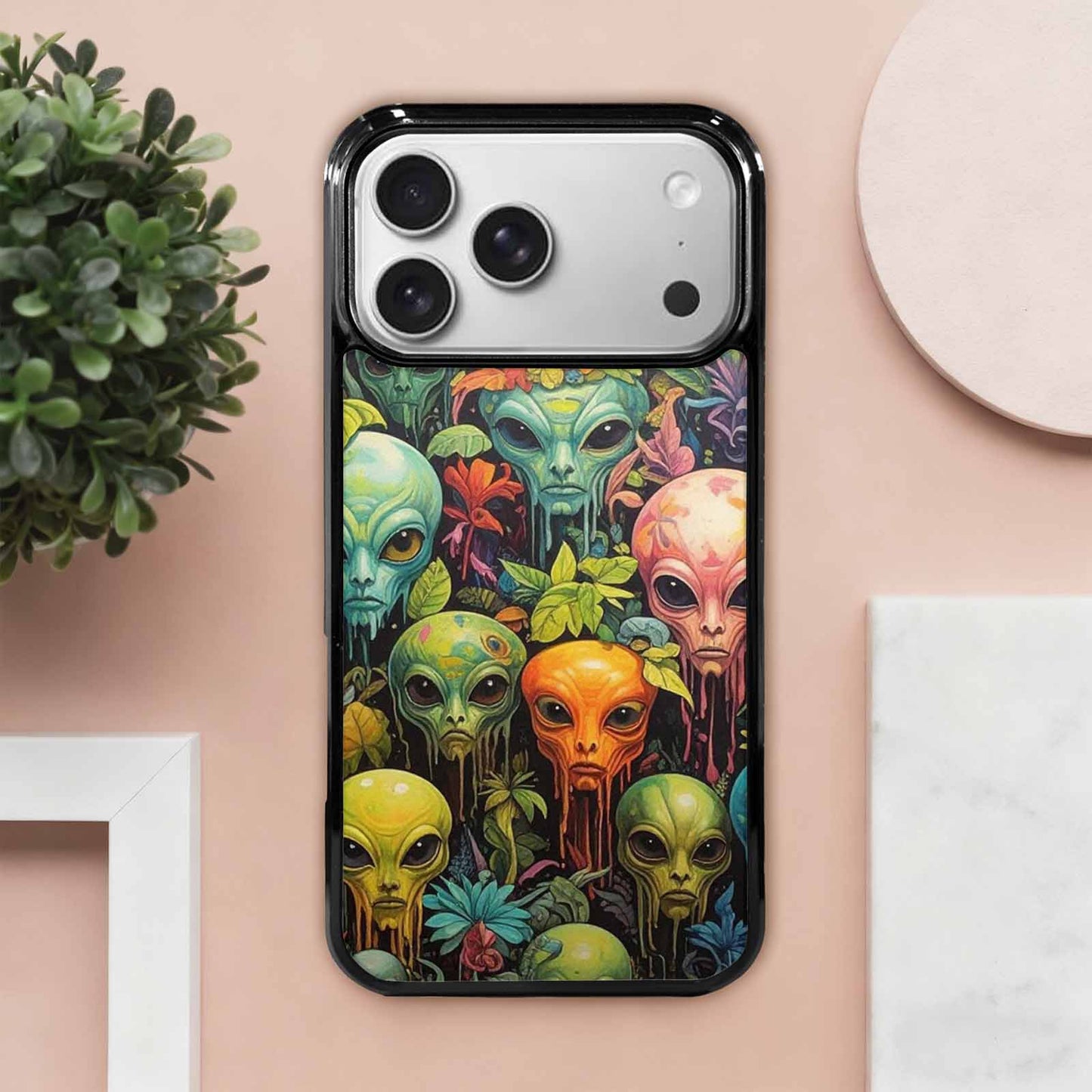iPhone 17 Pro Max Case — Aliens Pattern Hundreds Of Alien Scifi, Custom Made Phone Cover