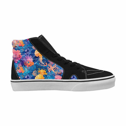 WOMEN'S Fish Scale Coral High Top Canvas Cottagecore Custom Shoes