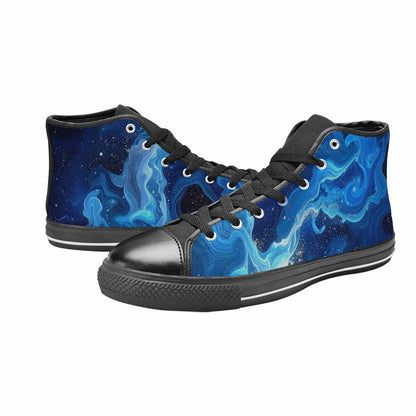 WOMEN'S Galaxy Art - High Top Canvas Vibrant Chaos Custom Sneakers