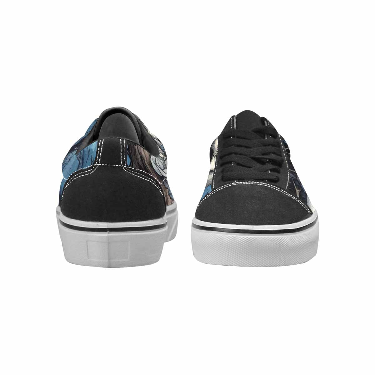 WOMEN'S Skull Roses Lace-Up Canvas Kaleidoscope Custom Sneakers