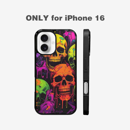iPhone 16 Case — Vibrant Camo 1000\'s Of Skeletons Neon, Custom Designed Case Cover