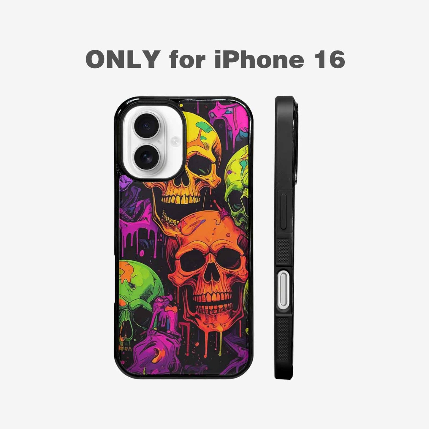 iPhone 16 Case — Vibrant Camo 1000\'s Of Skeletons Neon, Original Design Phone Case