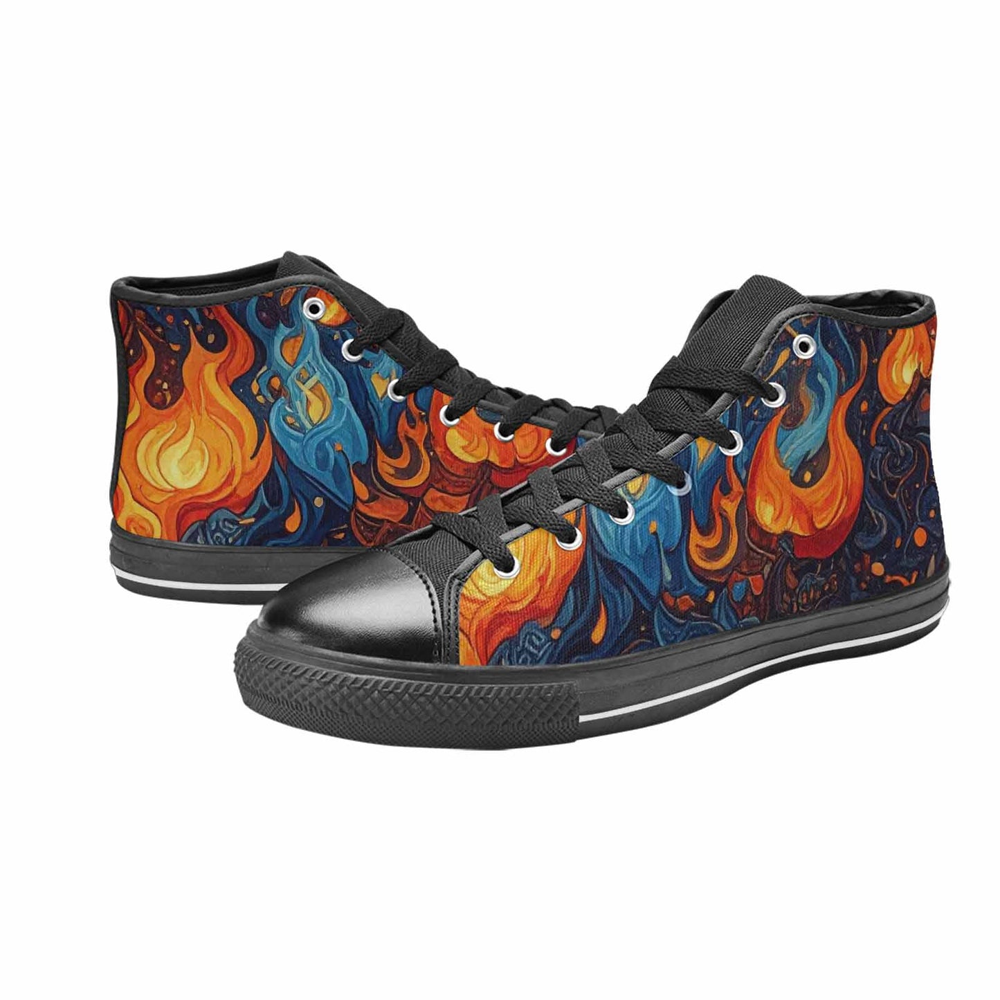 MEN'S Fire Flame High Top Canvas Cottagecore Shoes