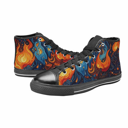 MEN'S Fire Flame High Top Canvas Cottagecore Shoes