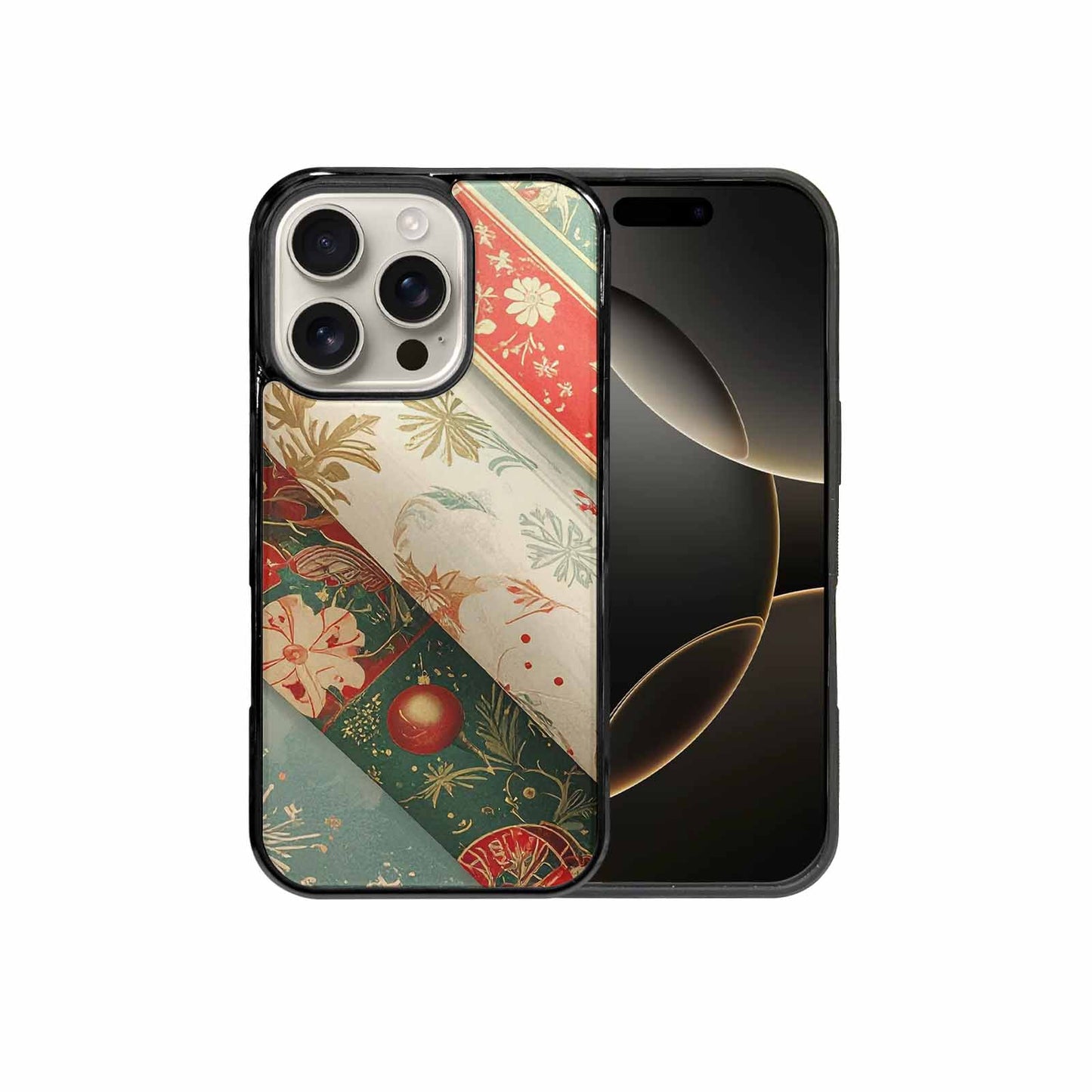 iPhone 16 Pro Case — Christmas Wrapping Paper Pattern Art Wallpaper, Original Design Phone Case