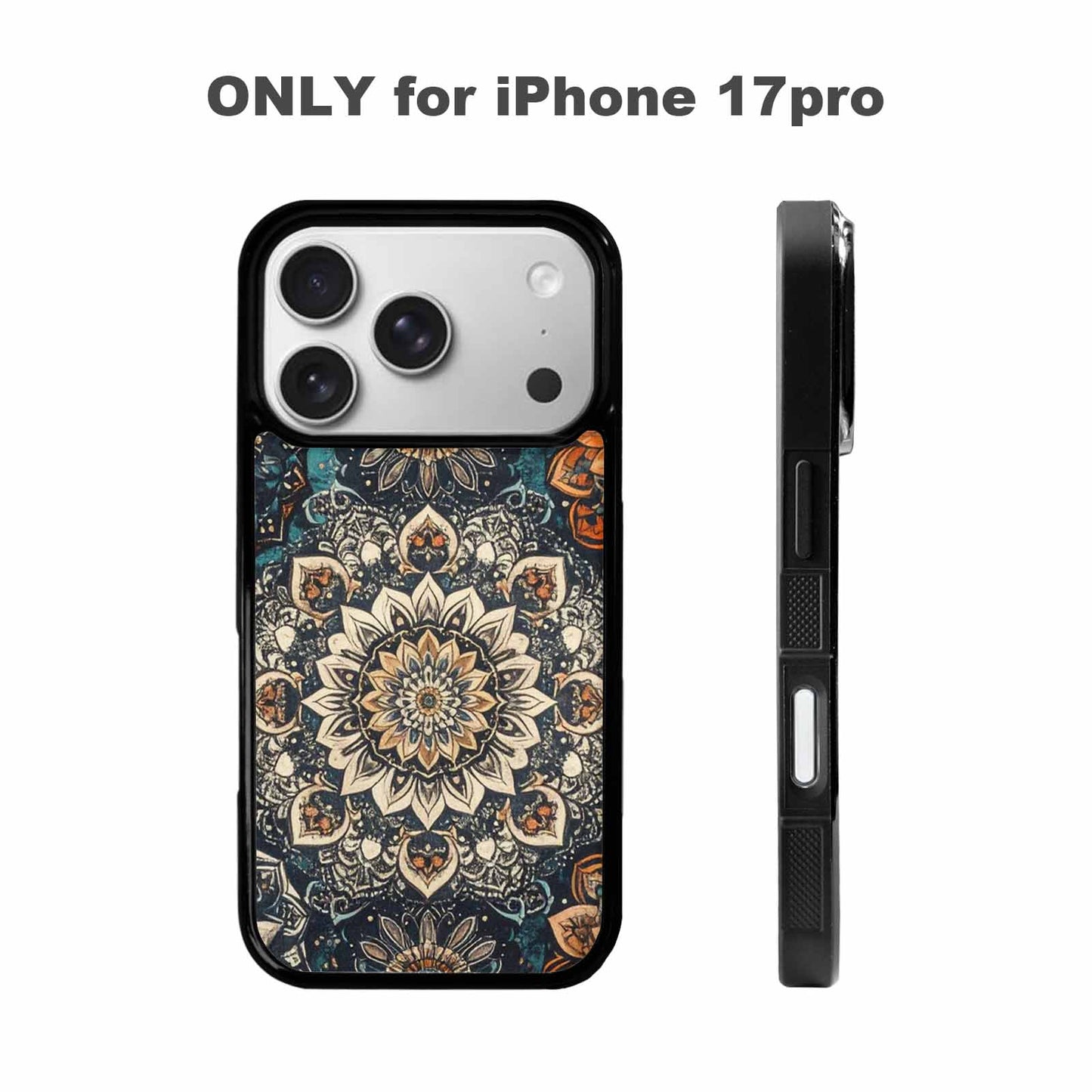 iPhone 17 Pro Case — Small Mandala Pattern Randomly Varying Floral, Custom Printed Phone Case