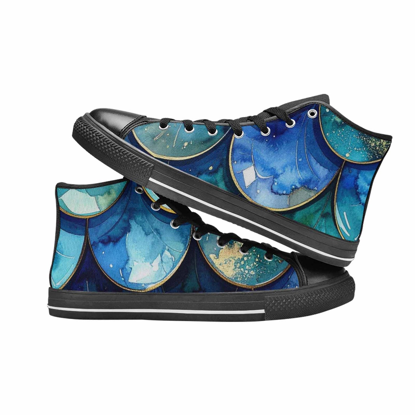 WOMEN'S Mermaid Scale High Top Canvas Dreamcore Custom Shoes