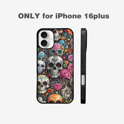 iPhone 16 Plus Case — Greyscale Black And White Dark Black, Personalized Phone Case