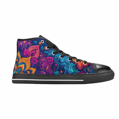 WOMEN'S Tie Dye Mandala High Top Canvas Dreamcore Custom Shoes