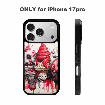 iPhone 17 Pro Case — Ice Cream Monsters Black Red Original, Custom Print Case Cover