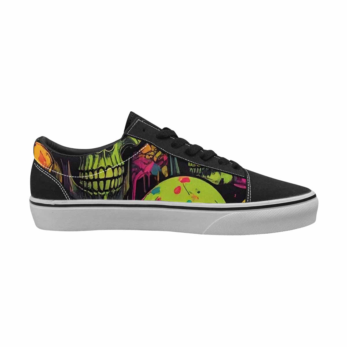 WOMEN'S 1000s Skulls Neon Camo Lace-Up Canvas Dreamlike Custom Shoes