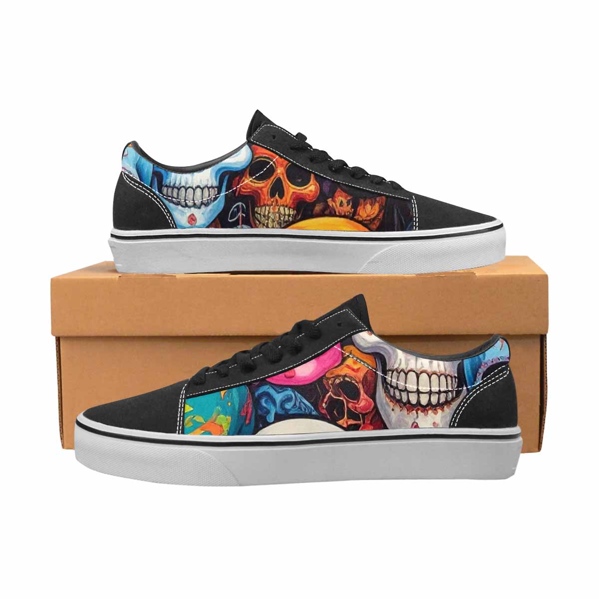 WOMEN'S Skulls (general) Skulls Lace-Up Canvas Dreamlike Custom Shoes