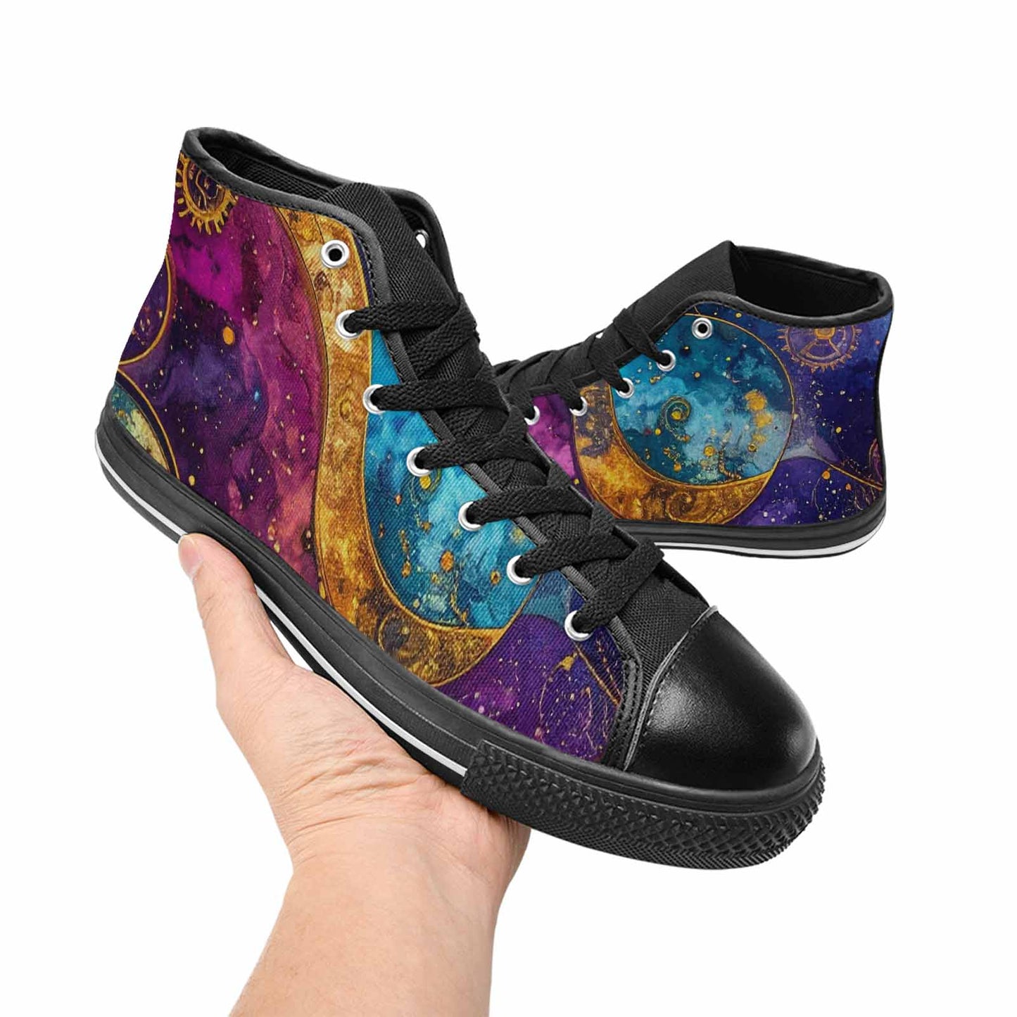 MEN'S Steampunk Galaxy High Top Canvas Dark Academia Custom Shoes