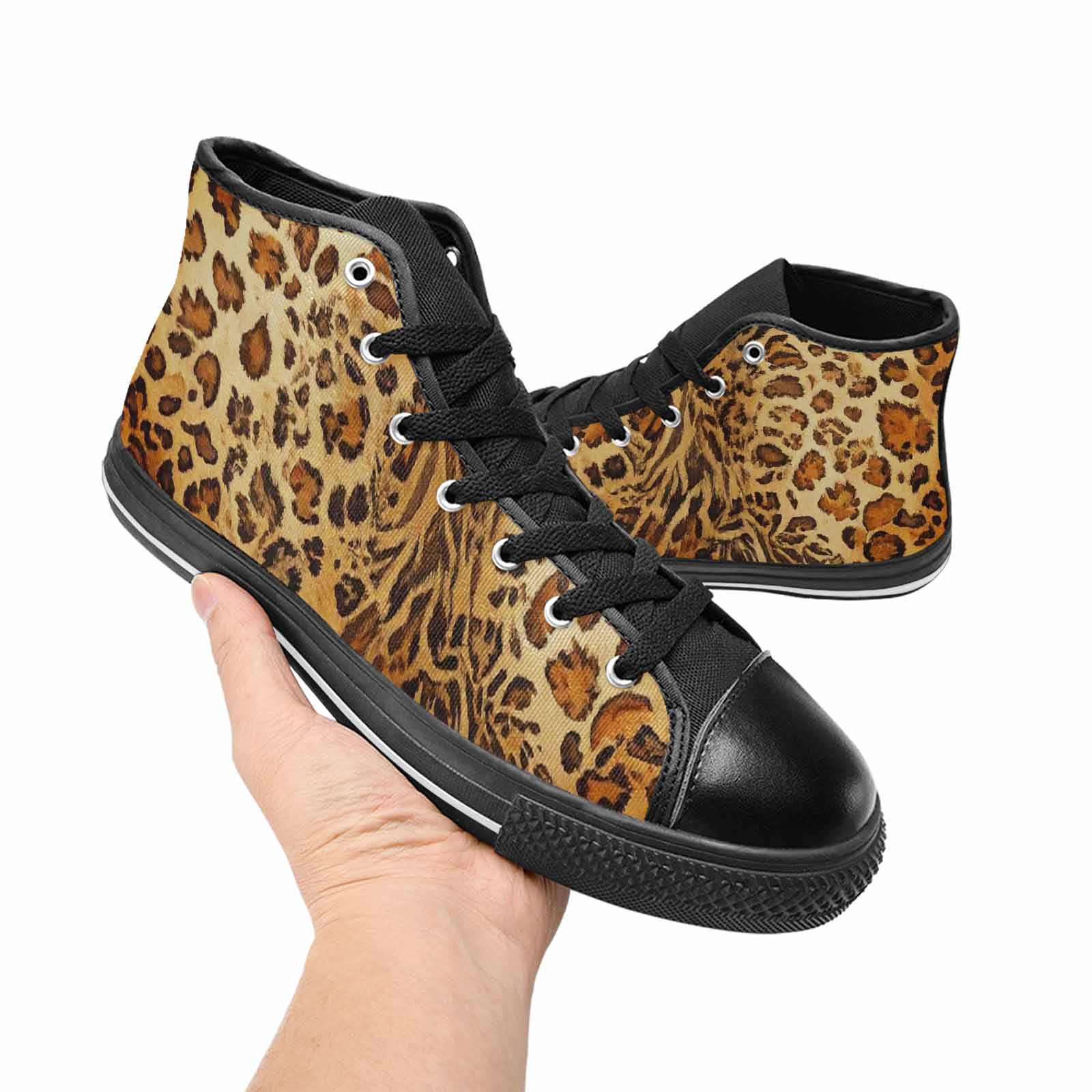 MEN'S Animal Print High Top Canvas Vivid Custom Sneakers