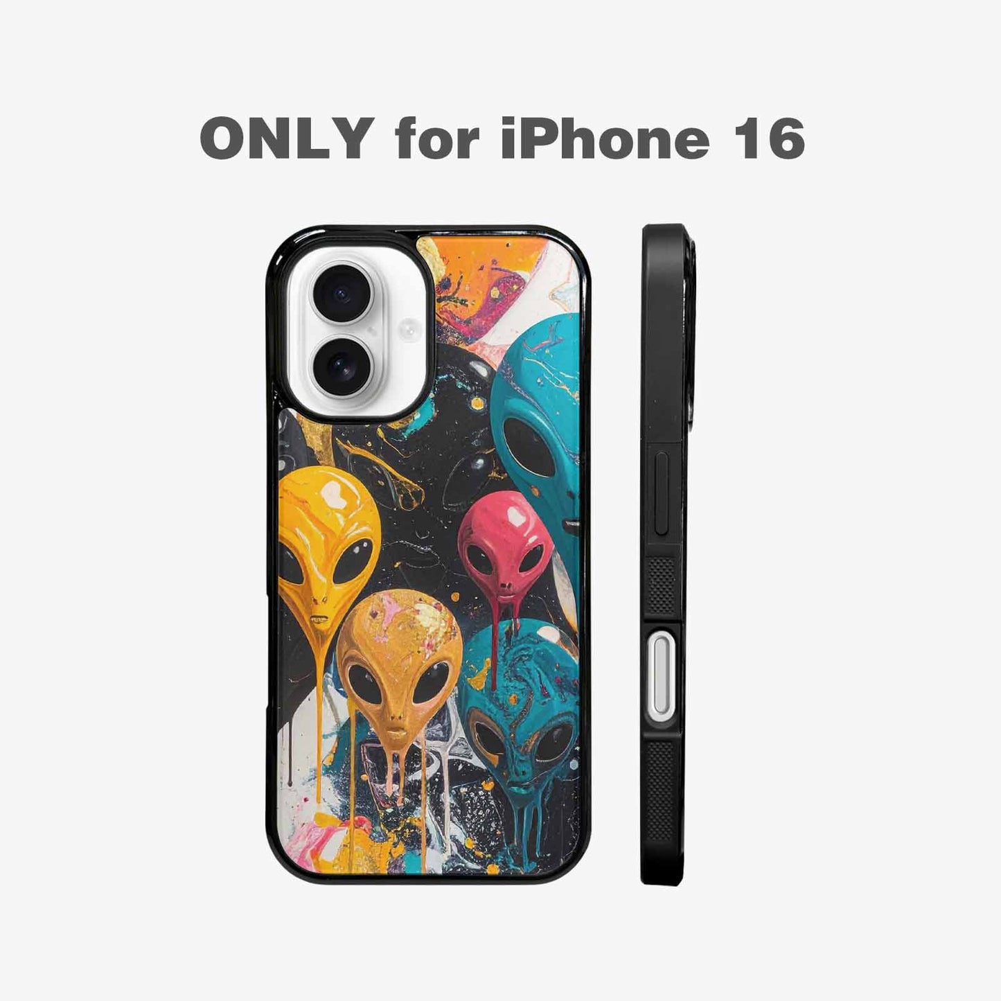 iPhone 16 Case — Aliens Marblealiens Pattern, Custom Print Case Cover