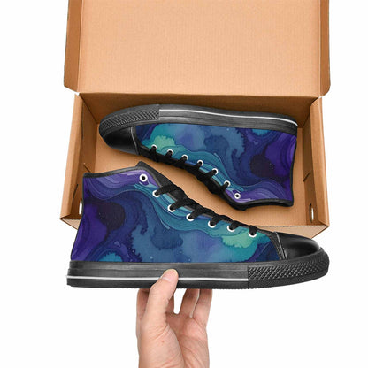 WOMEN'S Galaxy Aurora Nebula High Top Canvas Grunge Shoes