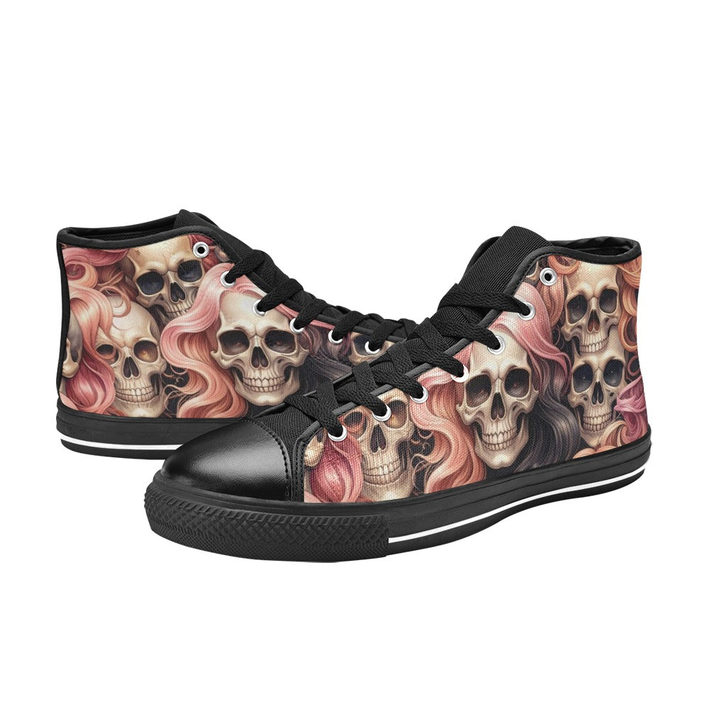 MEN'S Dark Feminine Flowing Hair High Top Canvas Vibrant Chaos Shoes