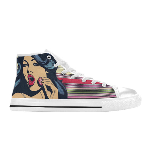 WOMEN'S Chill Woman Art High Top Canvas Vivid Custom Sneakers
