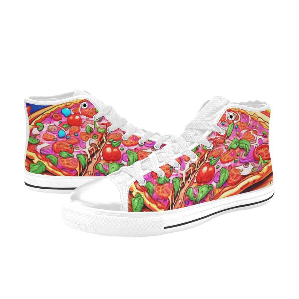 WOMEN'S Chill Pizza Fantasy Art High Top Canvas Cottagecore Shoes