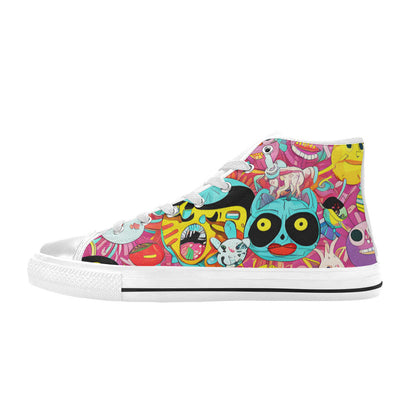 WOMEN'S Crazy Illustrations 2 High Top Canvas Cottagecore Custom Shoes