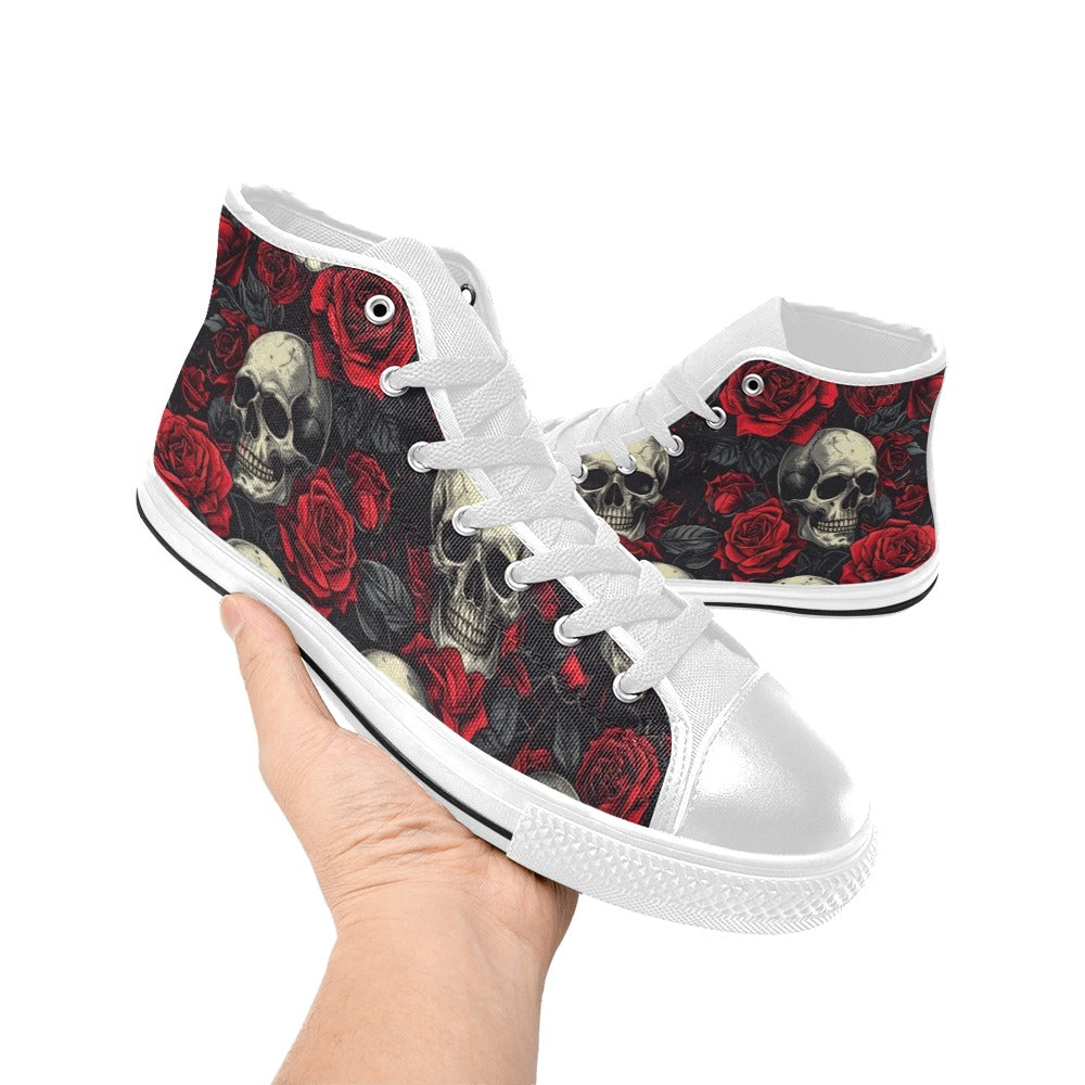 WOMEN'S Skull And Roses High Top Canvas Y2K Sneakers