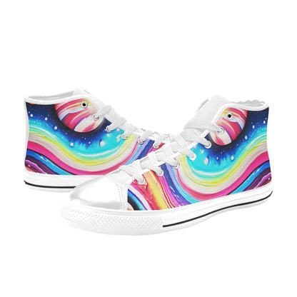 MEN'S Acrylic Colorful Galaxy Arts High Top Canvas Cottagecore Custom Shoes
