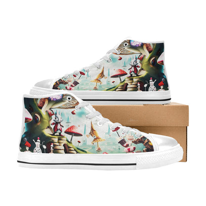 WOMEN'S Freaky World Wonderland High Top Canvas Cottagecore Sneakers