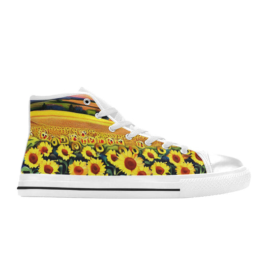 MEN'S Sunflowers Art 5 Men’S High Top Canvas Aesthetic Shoes