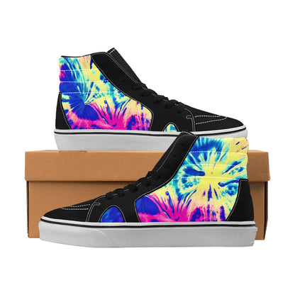MEN'S Tie Dye Splash Retro High Top Skateboarding Wallpaper Art Sneakers