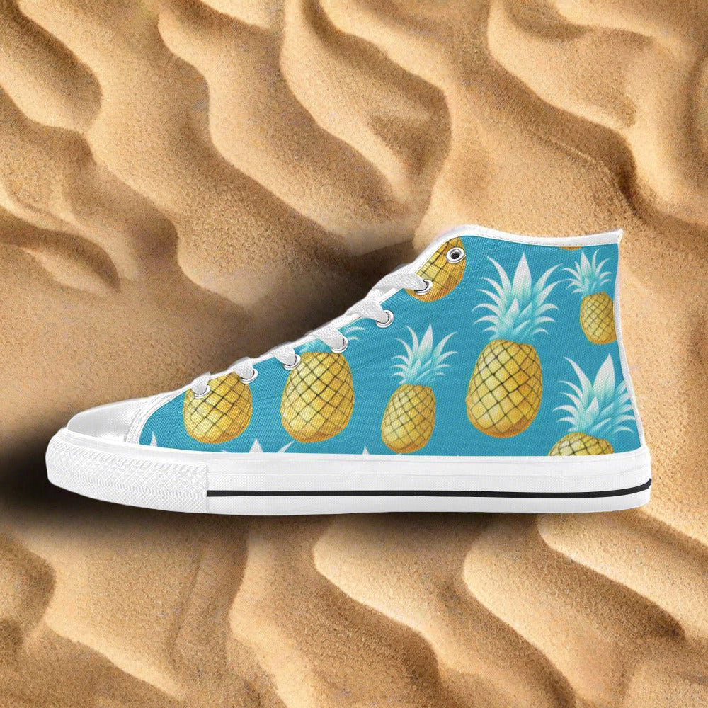 Cherry Blossom Blue Gold Wearable MEN Bold Art - Freaky Shoes | Custom Art Sneakers