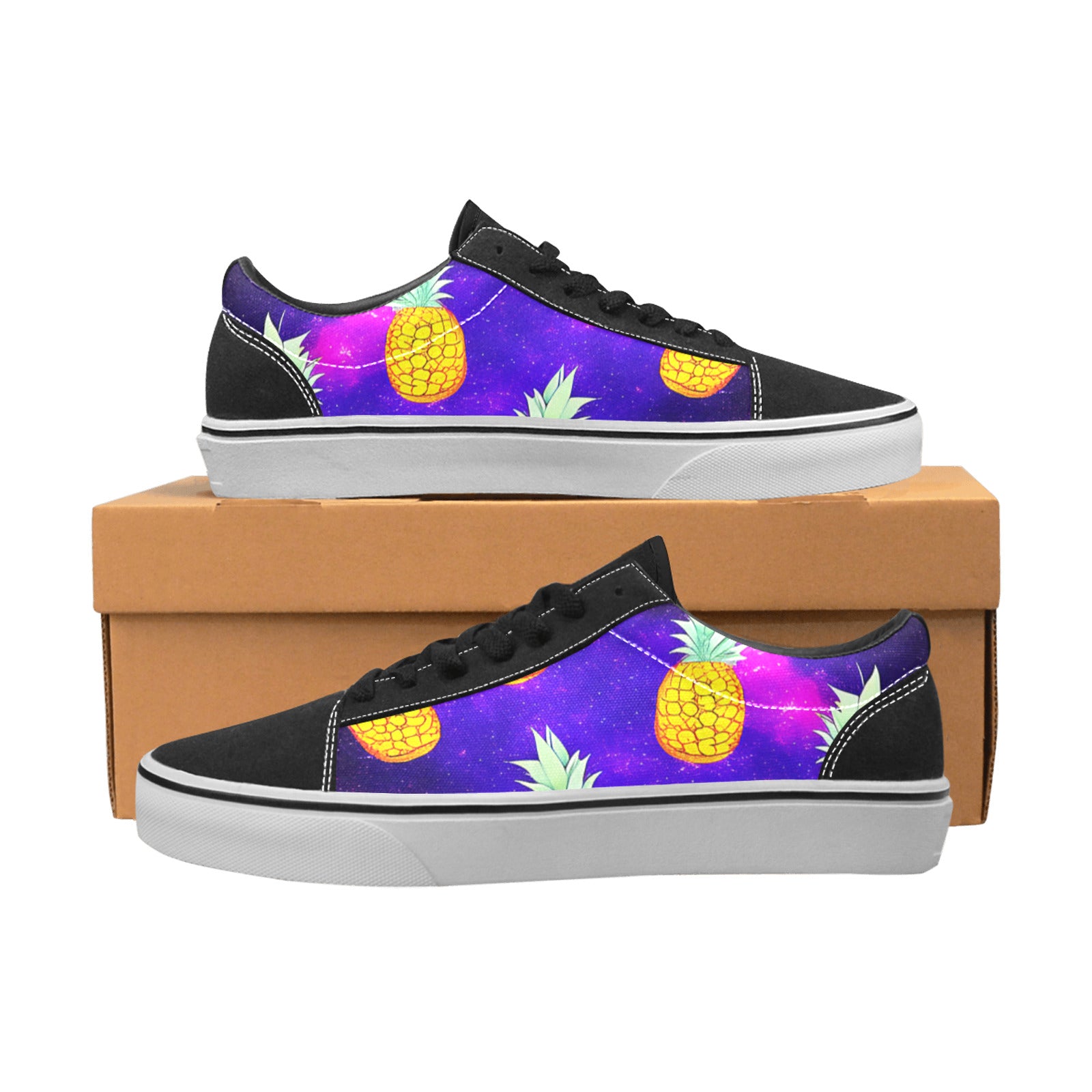 WOMEN'S Galaxy Pineapples 2 Low Top Skateboarding Dark Academia Custom Shoes